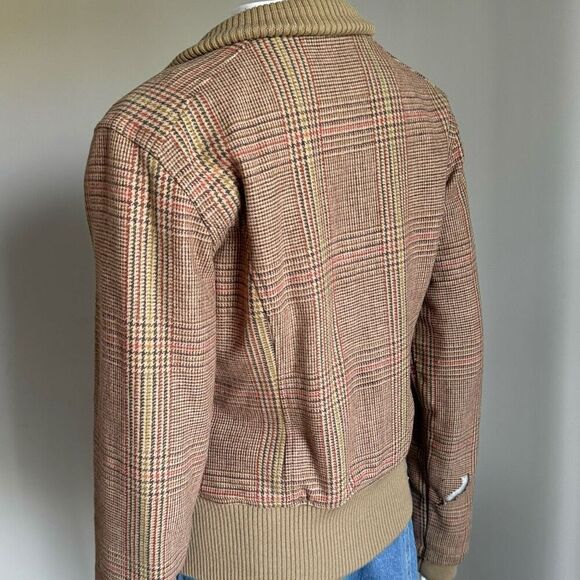 VTG Y2K Plaid Wool Grungecore Bomber Jacket Triple Five Soul  Size M - Picture 3 of 7